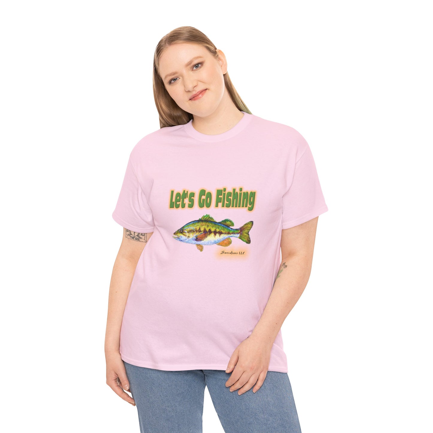 Let's Go Fishing - Unisex Heavy Cotton Tee