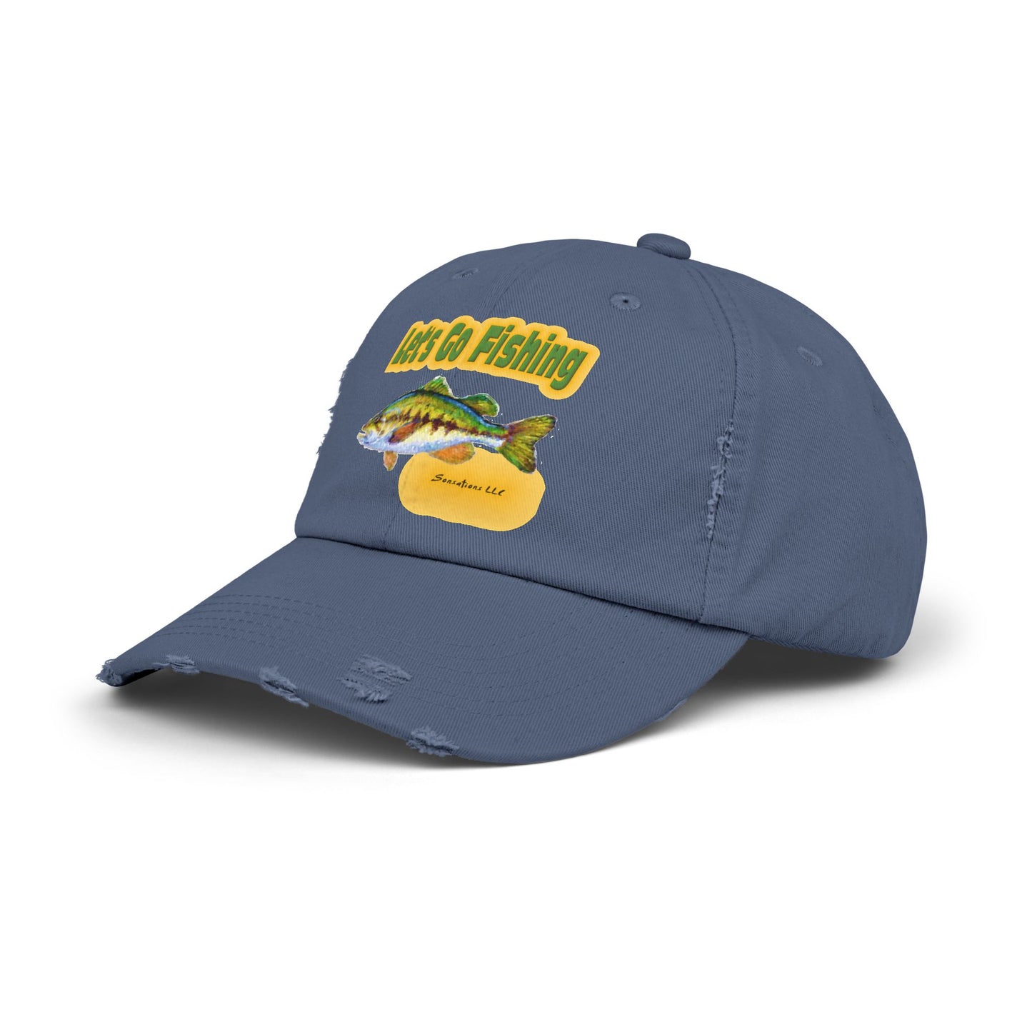 Let's Go Fishing - Unisex Distressed Cap