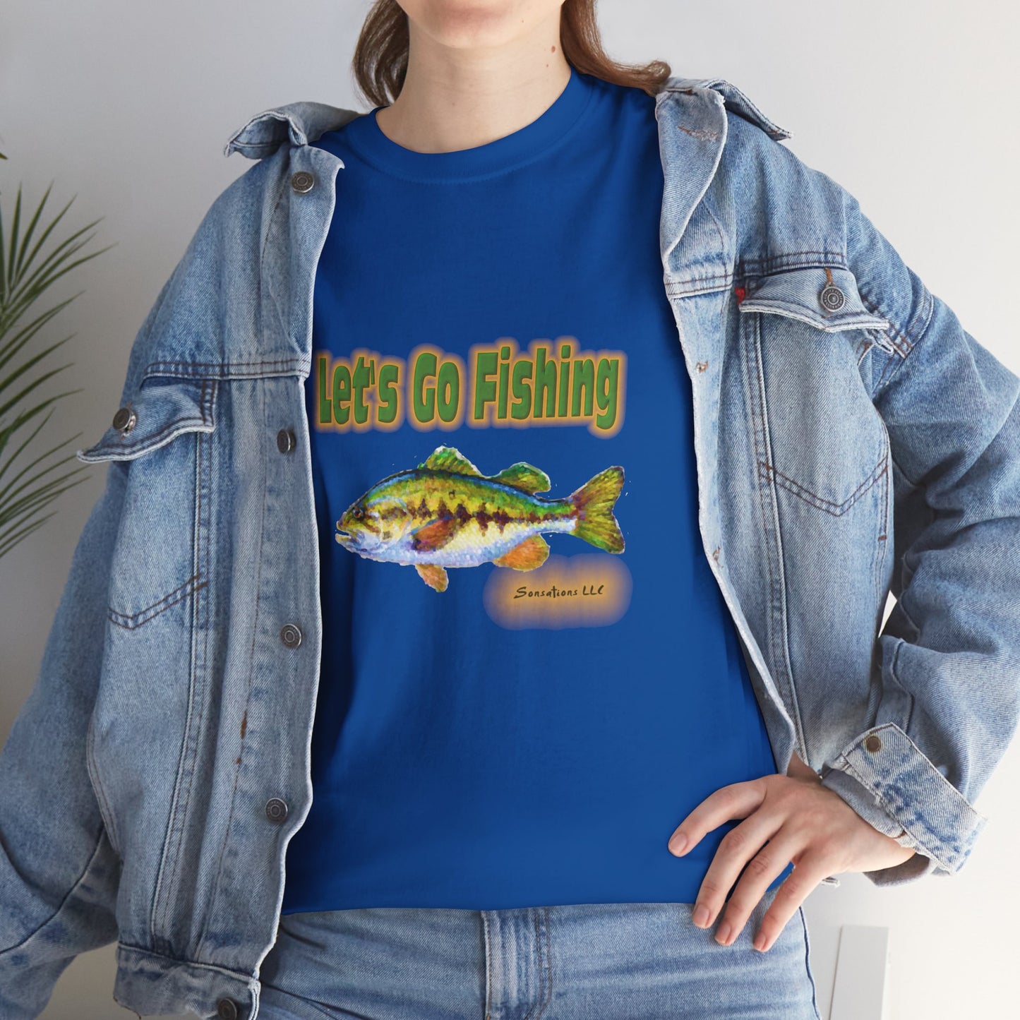 Let's Go Fishing - Unisex Heavy Cotton Tee