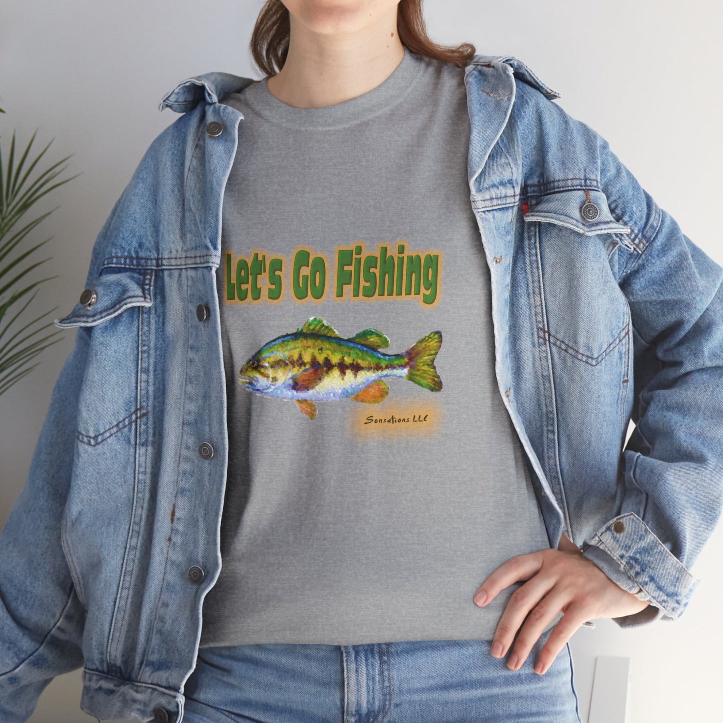 Let's Go Fishing - Unisex Heavy Cotton Tee