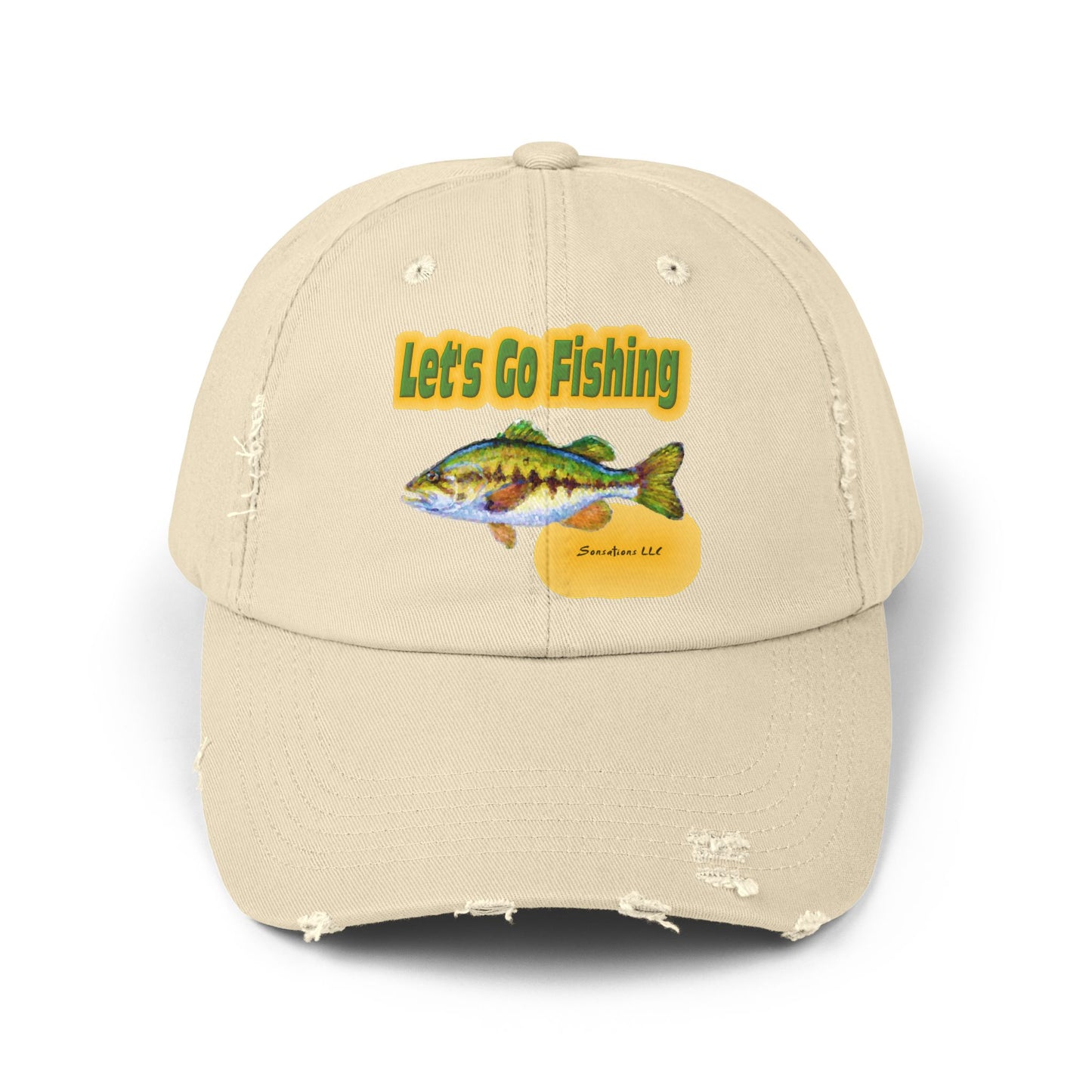 Let's Go Fishing - Unisex Distressed Cap