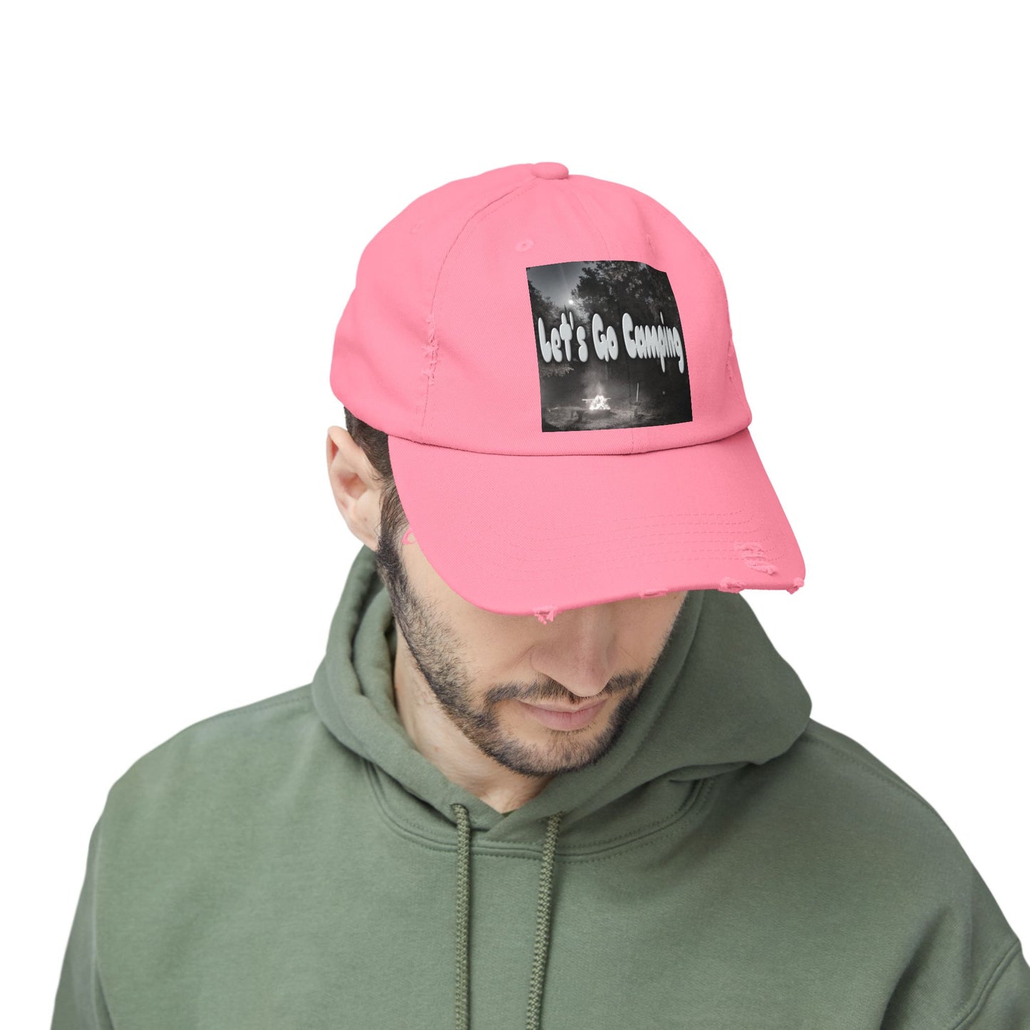 Let's Go Camping - Unisex Distressed Cap