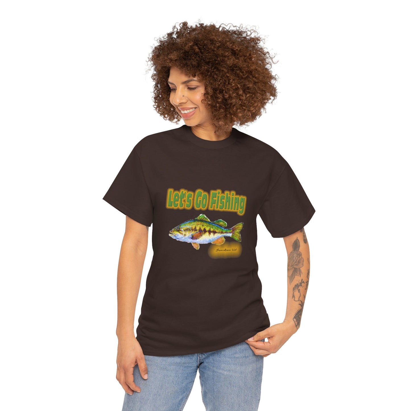 Let's Go Fishing - Unisex Heavy Cotton Tee