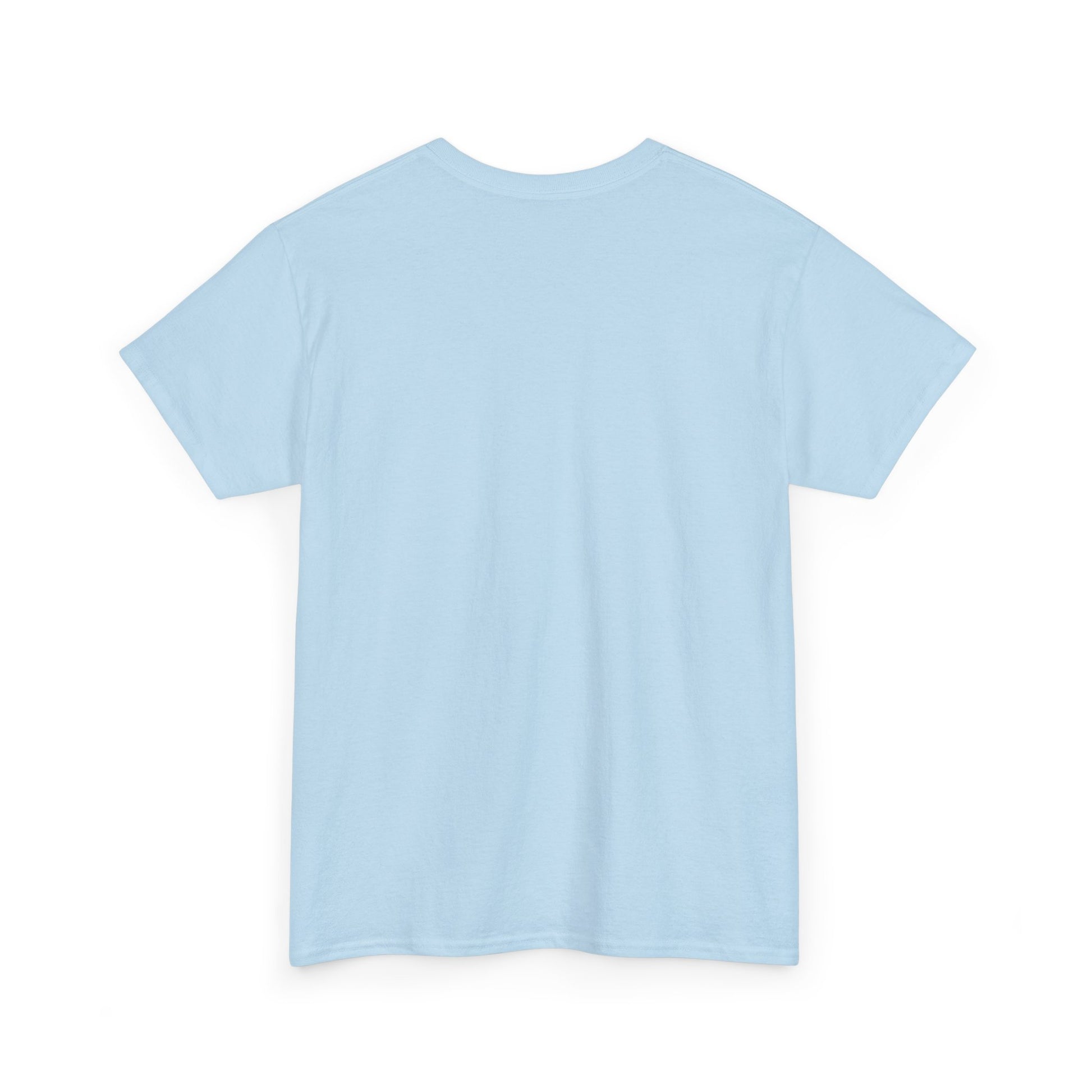 Light blue heavy cotton fishing tee featuring a comfortable back design for outdoor enthusiasts