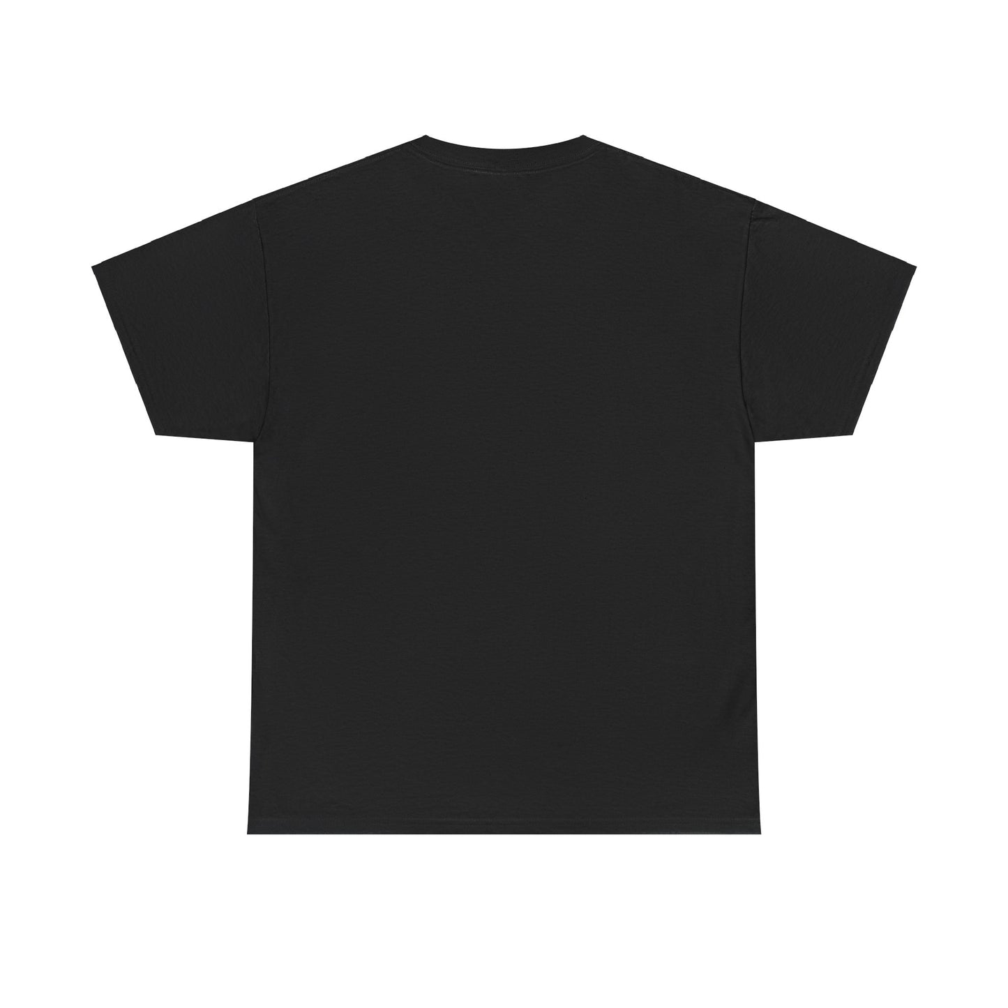 Back view of a black unisex camping t-shirt designed for outdoor enthusiasts