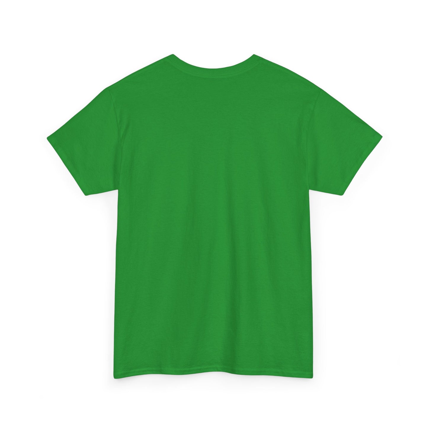 Back view of a vibrant green Wickerland Productions shirt in a classic T-shirt style