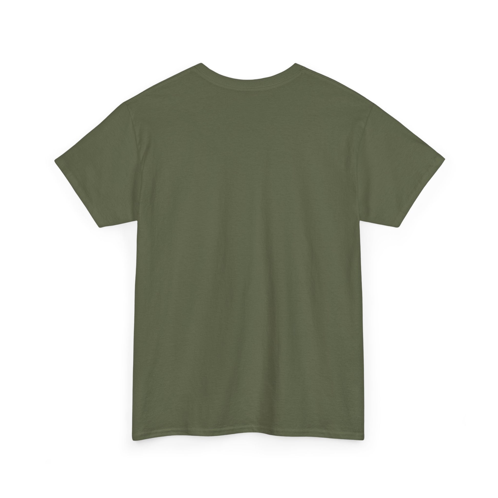 Back view of a Wickerland Productions shirt in olive green, perfect for casual outings