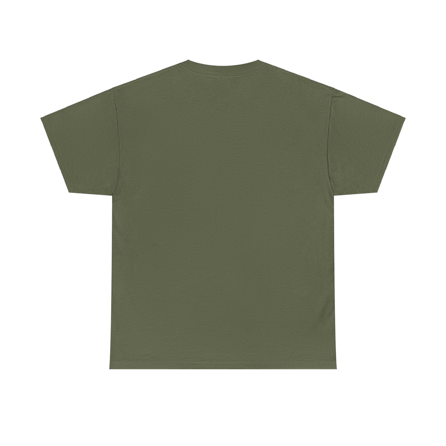 Back view of a Wickerland Productions shirt in olive green cotton fabric with a relaxed fit